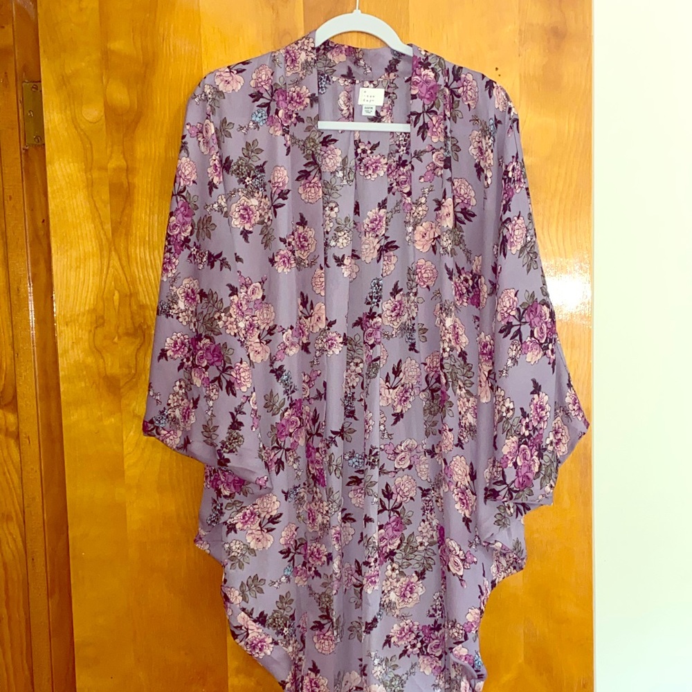 Purple floral kimono